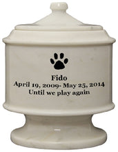Load image into Gallery viewer, Lasting Tribute Antique White Marble Funeral Cremation Pet Urn
