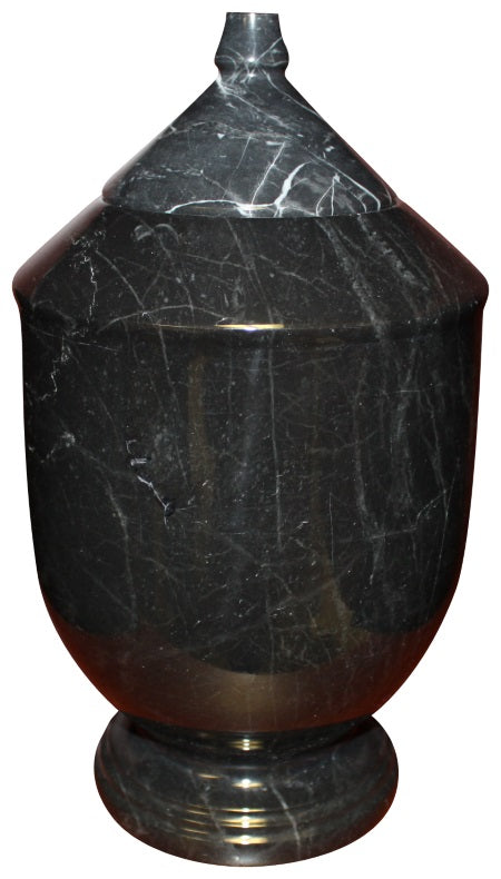 Petra Black Colored Ebony Marble Funeral Cremation Pet Urn