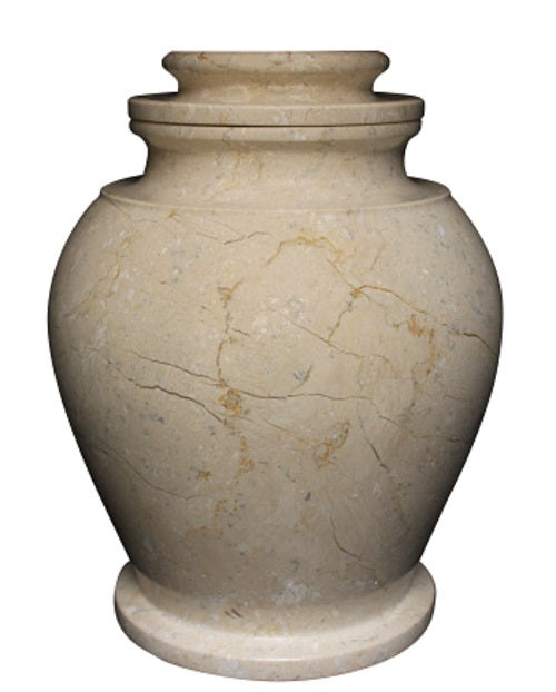Large/Adult 220 Cubic Inch  Serenity Cameo Marble Cremation Urn for Ashes