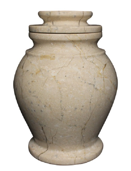 Small/Keepsake 15 Cubic Inch Serenity Cameo Marble Cremation Urn for Ashes