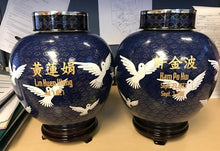 Load image into Gallery viewer, Large/Adult 210 cubic inches Dove Cloisonne Cremation Urn for Ashes with Birds
