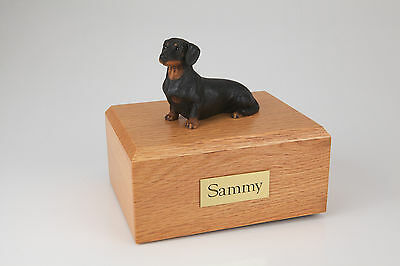 Black Dachshund Pet Funeral Cremation Urn Avail in 3 Different Colors & 4 Sizes