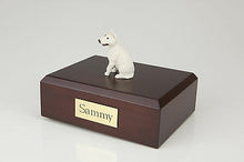 Load image into Gallery viewer, Bull Terrier, White Pet Funeral Cremation Urn Avail in 3 Diff Colors &amp; 4 Sizes
