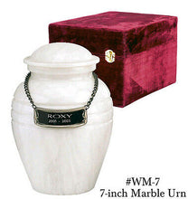 Load image into Gallery viewer, White Color, Child/Pet Funeral Cremation Urn made out of a block of Solid Marble
