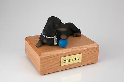 Black Dachshund Pet Funeral Cremation Urn Avail in 3 Different Colors & 4 Sizes