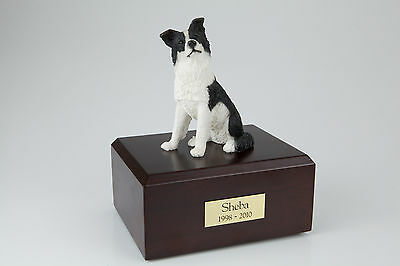 Border Collie Pet Funeral Cremation Urn Avail in 3 Different Colors & 4 Sizes