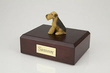 Load image into Gallery viewer, Airedale Terrier Pet Funeral Cremation Urn Avail in 3 Different Colors &amp; 4 Sizes
