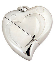Load image into Gallery viewer, Heart Shaped w. Silver Design, USB Brass Funeral Cremation Urn Pendant Necklace
