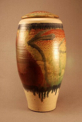 RAKU Unique Ceramic Individual Adult Funeral Cremation Urn #A0023