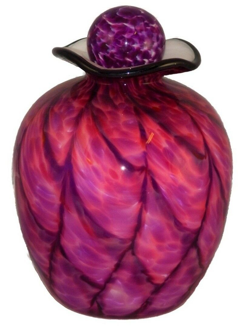 XL/Companion 400 Cubic Inch Rome Rose Funeral Glass Cremation Urn for Ashes