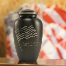 Load image into Gallery viewer, Large Funeral Cremation Urn for ashes, 210 Cubic Inches - Classic Flag
