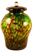 Load image into Gallery viewer, Large/Adult 220 Cubic Inch Palermo Forest Funeral Glass Cremation Urn for Ashes
