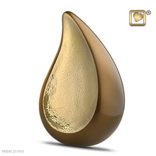 Load image into Gallery viewer, Gold/Bronze Tear Drop Child/Pet Funeral Cremation Urn for Ashes, 22 Cubic Inches
