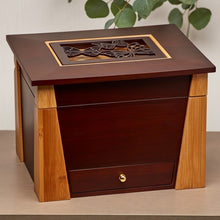 Load image into Gallery viewer, Large 200 Cubic Inch Wood Craftsman Memory Chest Cremation Urn w/Butterflies
