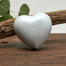 Load image into Gallery viewer, New Brass Pearl White Arielle Heart Funeral Cremation Urn w/stand,20 Cubic inch
