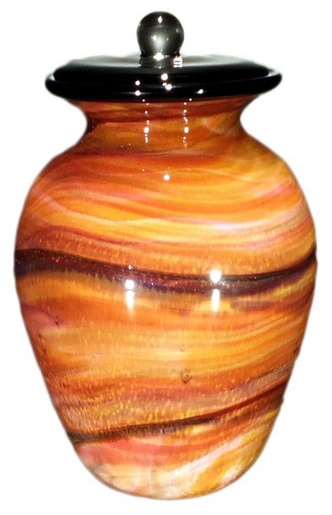 Large/Adult 220 Cubic In Messina Scirocco Funeral Glass Cremation Urn for Ashes