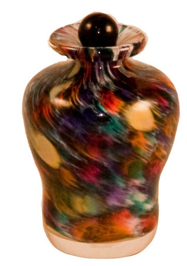 Small/Keepsake 3 Cubic Inch Palermo Desert Glass Funeral Cremation Urn for Ashes