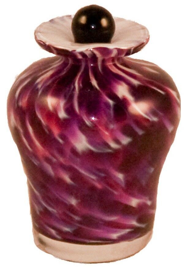 Small/Keepsake 3 Cubic Inch Palermo Rose Glass Funeral Cremation Urn for Ashes