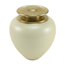 Load image into Gallery viewer, Adult 195 Cubic Inch Brass White Funeral Cremation Urn for Ashes
