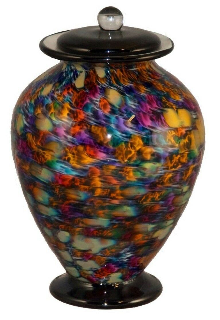 XL/Companion 400 Cubic Inch Venice Desert Funeral Glass Cremation Urn for Ashes