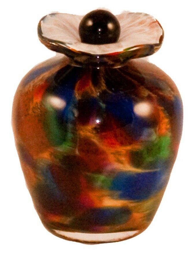 Small/Keepsake 3 Cubic Inch Rome Autumn Funeral Glass Cremation Urn for Ashes