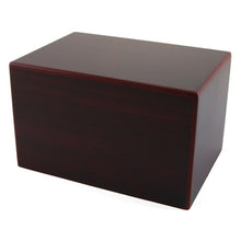 Load image into Gallery viewer, Large Cherry Box Funeral Cremation Urn for Ashes, 200 Cubic Inches
