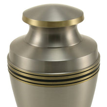 Load image into Gallery viewer, Adult 200 Cubic Inch Brass Pewter Funeral Cremation Urn for Ashes,
