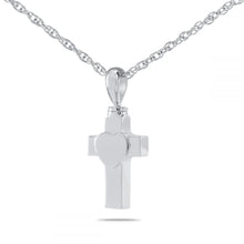 Load image into Gallery viewer, Cross &amp; Heart Stainless Steel Pendant/Necklace Funeral Cremation Urn for Ashes
