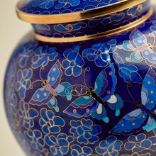 Load image into Gallery viewer, Cloisonne Butterfly Adult 200 Cubic Inches Funeral Cremation Urn for Ashes
