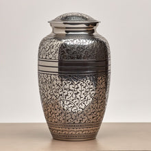Load image into Gallery viewer, Large/Adult 210 Cubic Inches Silver Oak Funeral Cremation Urn for Ashes
