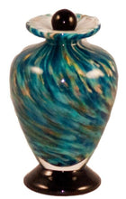 Load image into Gallery viewer, Small/Keepsake 3 Cubic Inch Venice Aegean Funeral Glass Cremation Urn for Ashes
