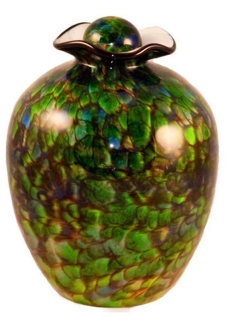 Large/Adult 220 Cubic Inch Rome Forest Funeral Glass Cremation Urn for Ashes