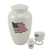 Load image into Gallery viewer, Large Funeral Cremation Urn for ashes, 210 Cubic Inches - Classic Color Flag
