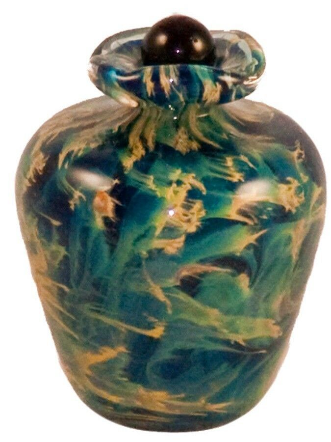 Small/Keepsake 3 Cubic Inch Rome Nuvole Funeral Glass Cremation Urn for Ashes