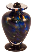 Load image into Gallery viewer, Small/Keepsake 3 Cubic Inch Venice Evening Funeral Glass Cremation Urn for Ashes
