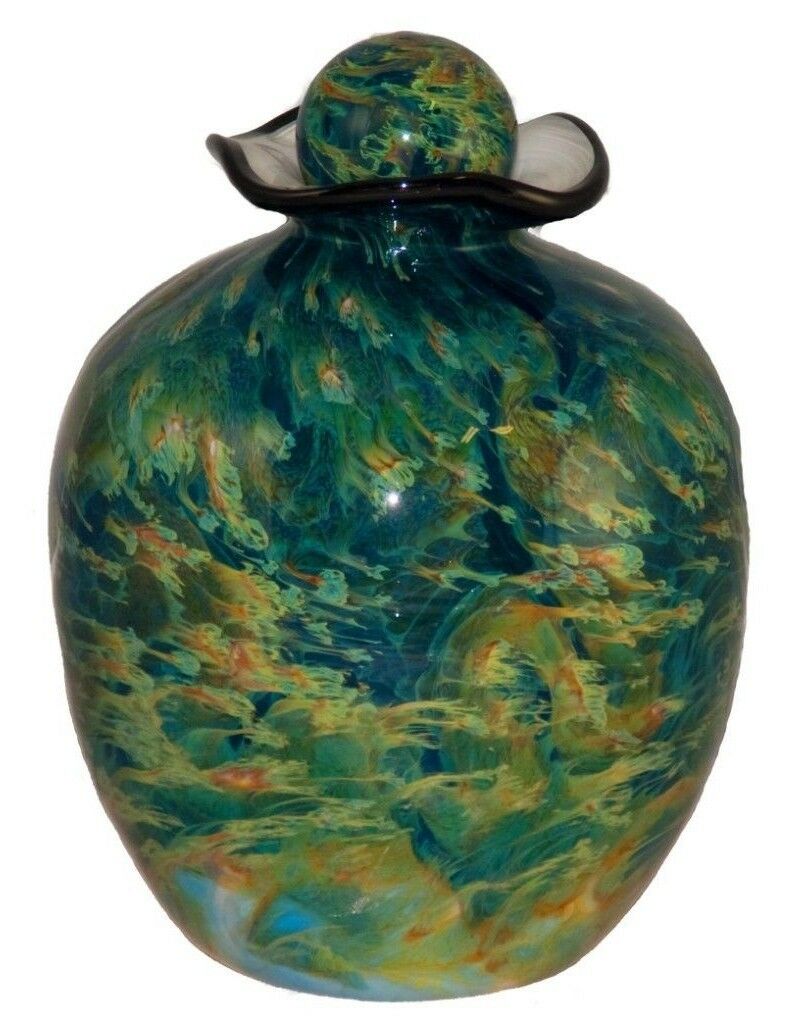 Large/Adult 220 Cubic Inch Rome Nuvole Funeral Glass Cremation Urn for Ashes