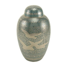 Load image into Gallery viewer, New, Solid Brass Going  Home Adult Funeral Cremation Urn, 210 Cubic Inches
