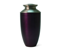 Load image into Gallery viewer, Purple Alloy &amp; Brass Adult 200 Cubic Inch Funeral Cremation Urn for Ashes
