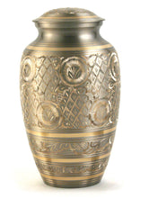 Load image into Gallery viewer, New, Brass Set of 6 Classic Platinum Keepsake Cremation Urns, 5 Cubic Ins each
