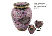 Load image into Gallery viewer, Purple Cloisonne Keepsake Funeral Cremation Urn for Ashes, 5 Cubic Inches
