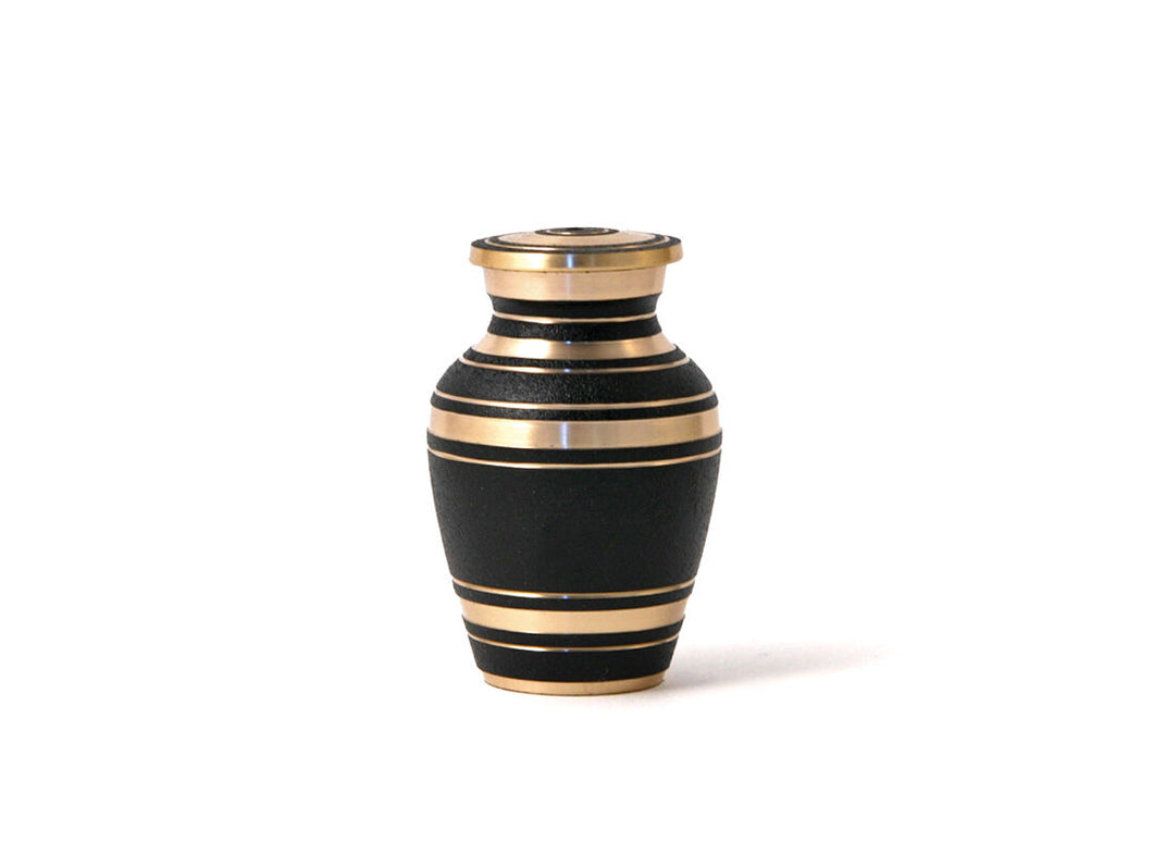 Black 6 Keepsake Set Funeral Cremation Urns for Ashes, 5 Cubic Inches each