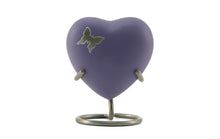 Load image into Gallery viewer, Keepsake Brass Purple Butterfly Funeral Cremation Urn for Ashes, 5 Cubic Inches
