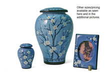 Load image into Gallery viewer, Blue Plum Blossom 4 Keepsake Set Funeral Cremation Urns for Ashes, 10 Cubic Inches each
