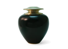 Load image into Gallery viewer, Black Brass Adult 195 Cubic Inch Funeral Cremation Urn for Ashes
