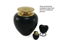 Load image into Gallery viewer, Black Brass Adult 195 Cubic Inch Funeral Cremation Urn for Ashes
