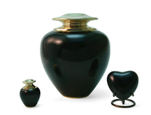 Load image into Gallery viewer, Black Brass Adult 195 Cubic Inch Funeral Cremation Urn for Ashes
