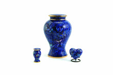 Load image into Gallery viewer, Cloisonne Heart Keepsake Butterfly Funeral Cremation Urn for Ashes, 3 Cubic Inch

