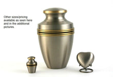 Load image into Gallery viewer, 6 Keepsake Set Brass Pewter Funeral Cremation Urns for Ashes,5 Cubic Inches each
