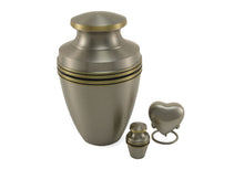 Load image into Gallery viewer, 6 Keepsake Set Brass Pewter Funeral Cremation Urns for Ashes,5 Cubic Inches each
