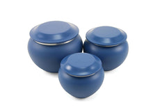 Load image into Gallery viewer, Small/Keepsake Blue Pagoda Aluminum Funeral Cremation Urn, 70 Cubic Inches
